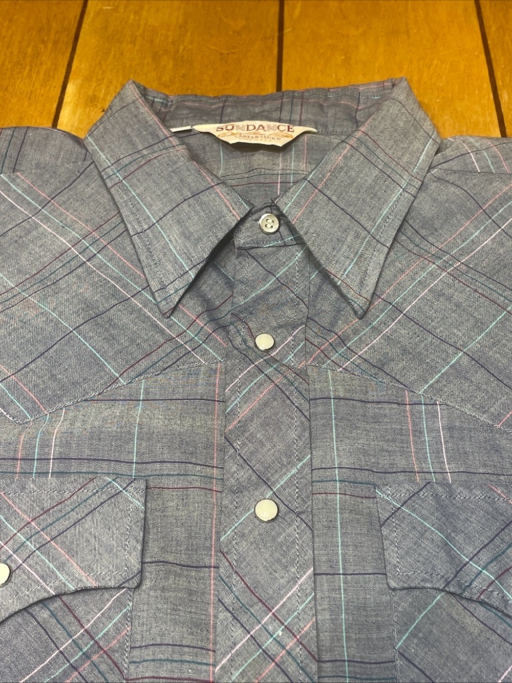 Vtg Sundance Career Club Pearl Snap Western Button Up Shirt Size XL Made in USA